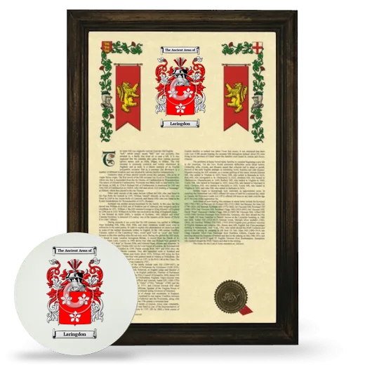 Laringdon Framed Armorial History and Mouse Pad - Brown