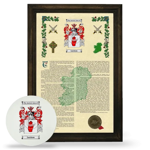 Larrison Framed Armorial History and Mouse Pad - Brown