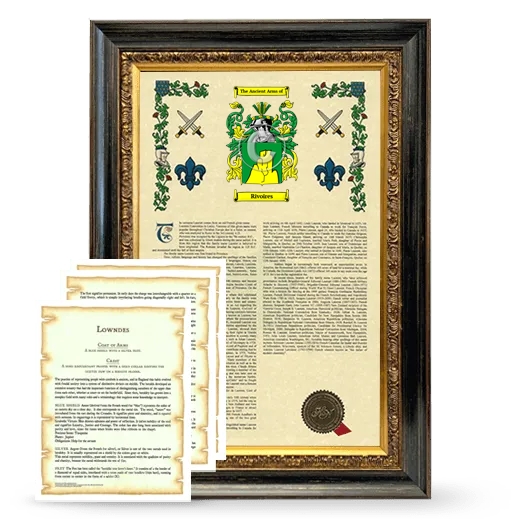 Rivoires Framed Armorial History and Symbolism - Heirloom