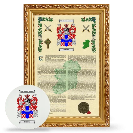 Lorcent Framed Armorial History and Mouse Pad - Gold