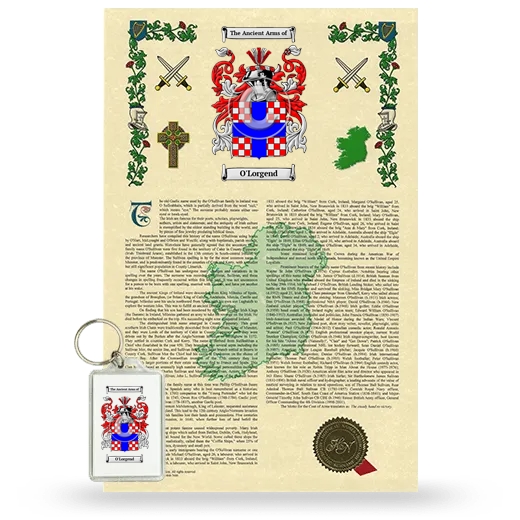 O'Lorgend Armorial History and Keychain Package