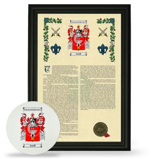 Lesall Framed Armorial History and Mouse Pad - Black