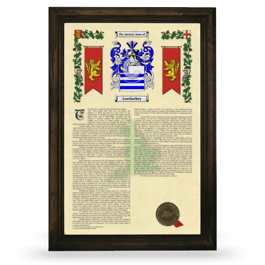 Leatherbey Armorial History Framed - Brown