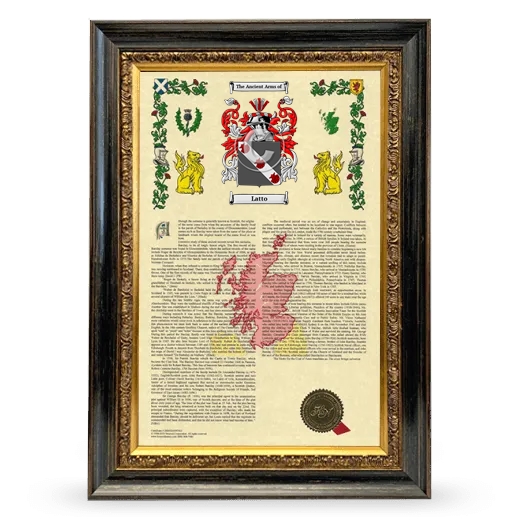 Latto Armorial History Framed - Heirloom