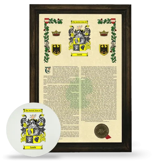Lauth Framed Armorial History and Mouse Pad - Brown