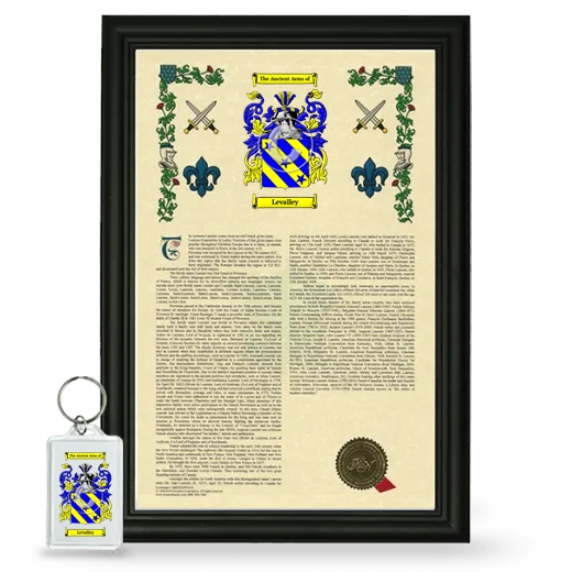 Levalley Framed Armorial History and Keychain - Black