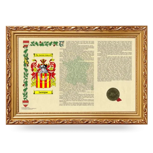 Lavergne Armorial Landscape Framed - Gold