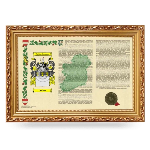 Lawlass Armorial Landscape Framed - Gold