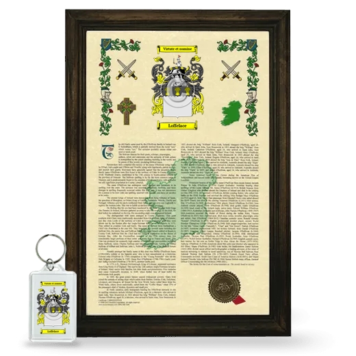 Loffelace Framed Armorial History and Keychain - Brown