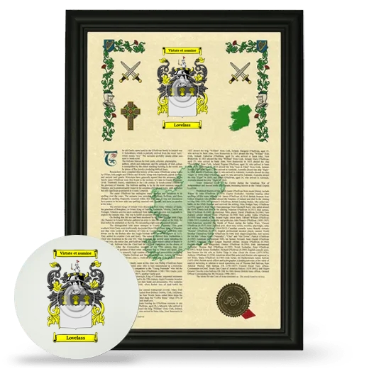 Lovelass Framed Armorial History and Mouse Pad - Black