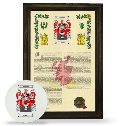 Lowery Framed Armorial History and Mouse Pad - Brown