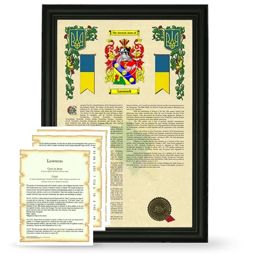 Lazorack Framed Armorial History and Symbolism - Black