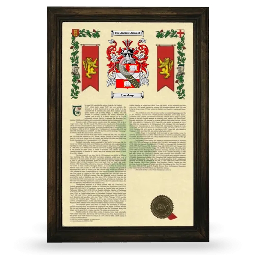 Lasebey Armorial History Framed - Brown