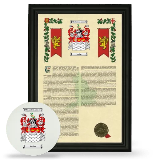 Lashe Framed Armorial History and Mouse Pad - Black