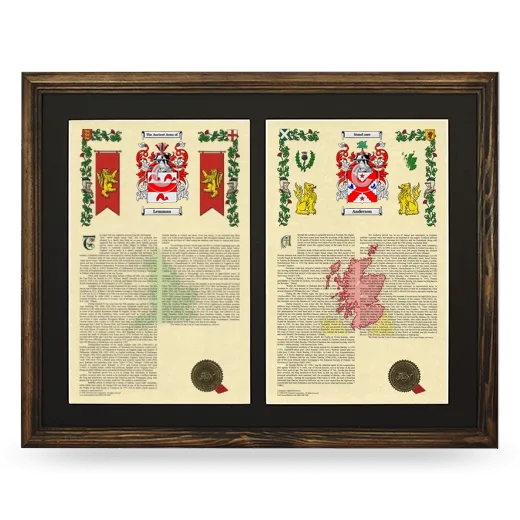 Double Armorial History Framed- Brown