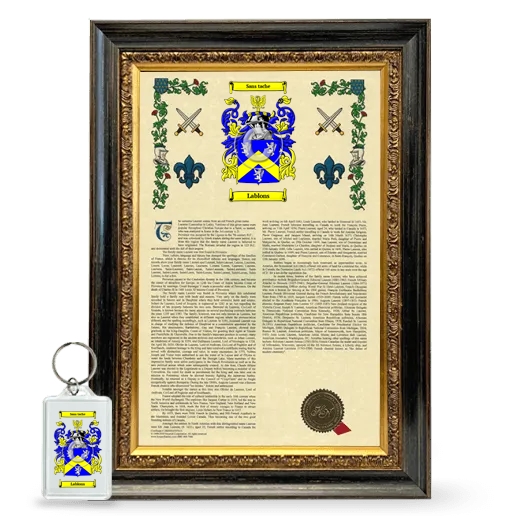 Lablons Framed Armorial History and Keychain - Heirloom