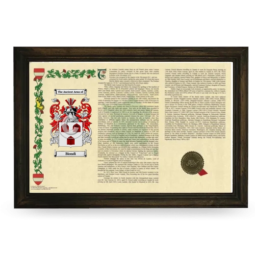 Biondi Armorial Landscape Framed - Brown