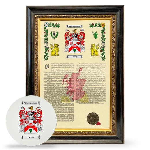 Lackey Framed Armorial History and Mouse Pad - Heirloom