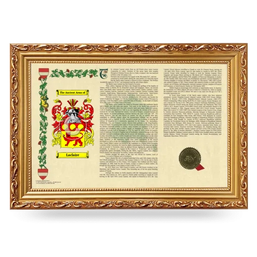 Laclaire Armorial Landscape Framed - Gold