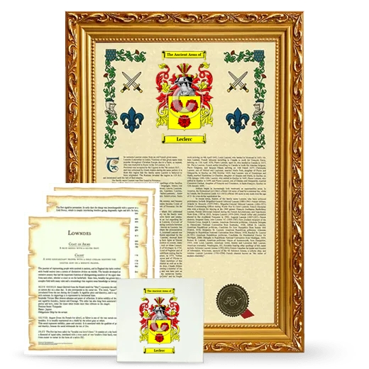 Leclerc Framed Armorial, Symbolism and Large Tile - Gold