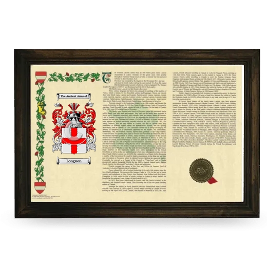 Longnon Armorial Landscape Framed - Brown