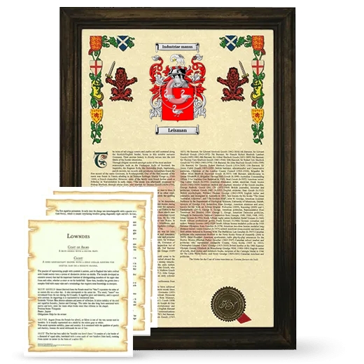 Leisman Framed Armorial History and Symbolism - Brown