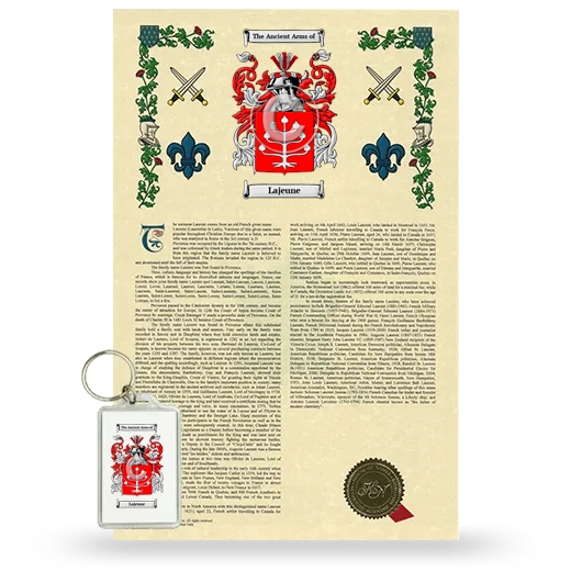 Lajeune Armorial History and Keychain Package