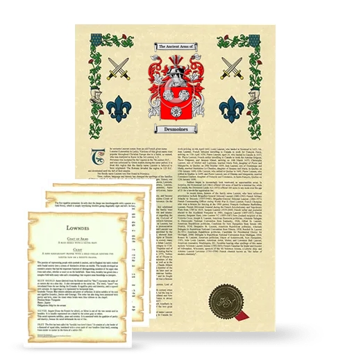Desmoines Armorial History and Symbolism package
