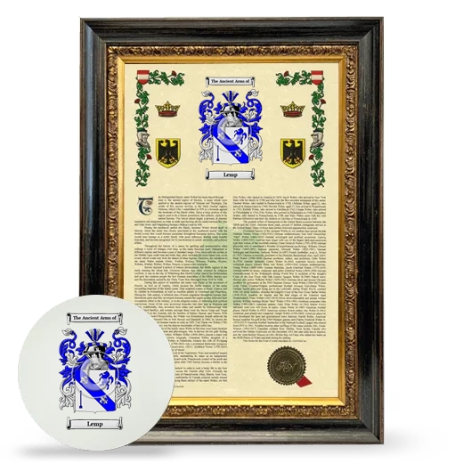 Lemp Framed Armorial History and Mouse Pad - Heirloom