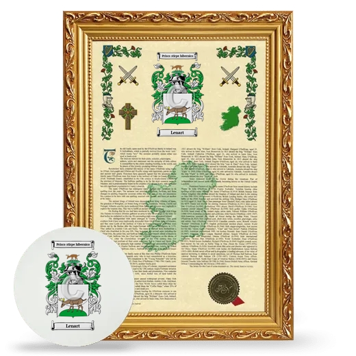 Lenart Framed Armorial History and Mouse Pad - Gold