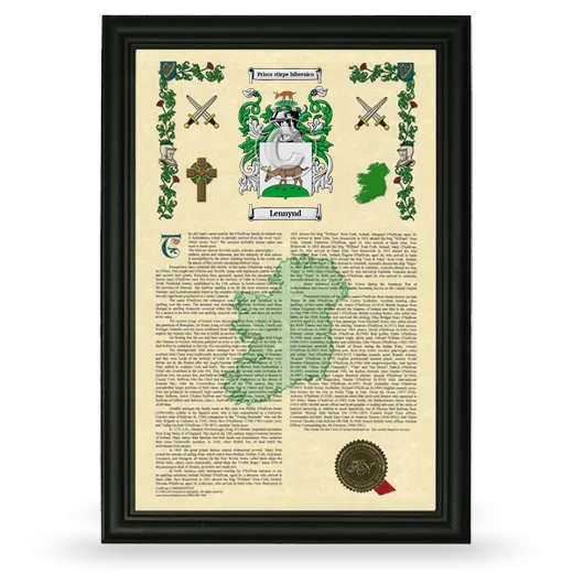 Lennynd Armorial History Framed - Black