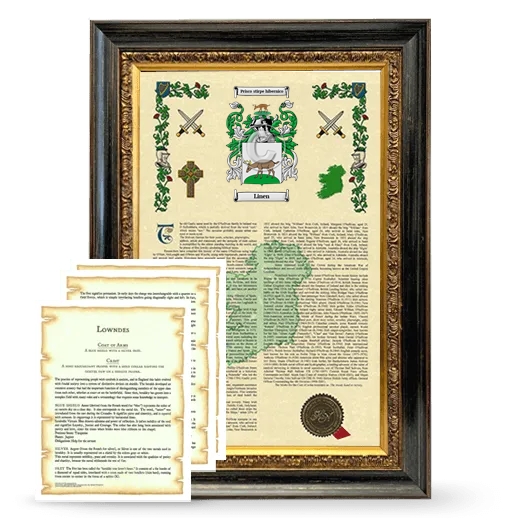 Linen Framed Armorial History and Symbolism - Heirloom