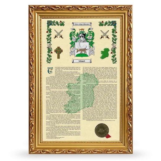 Lénart Armorial History Framed - Gold