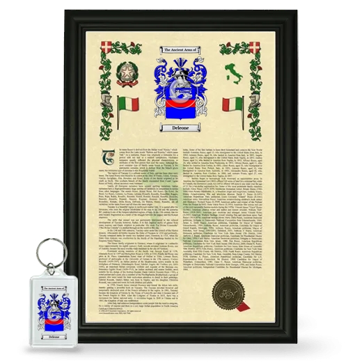 Deleone Framed Armorial History and Keychain - Black