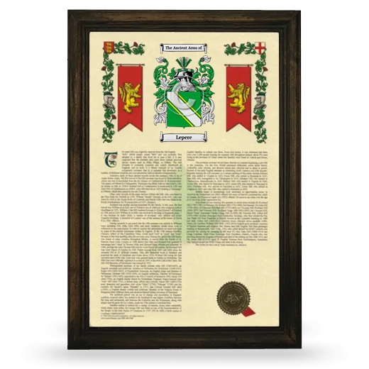 Lepere Armorial History Framed - Brown