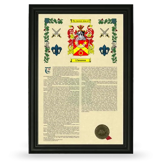 L'heureux Armorial History Framed - Black