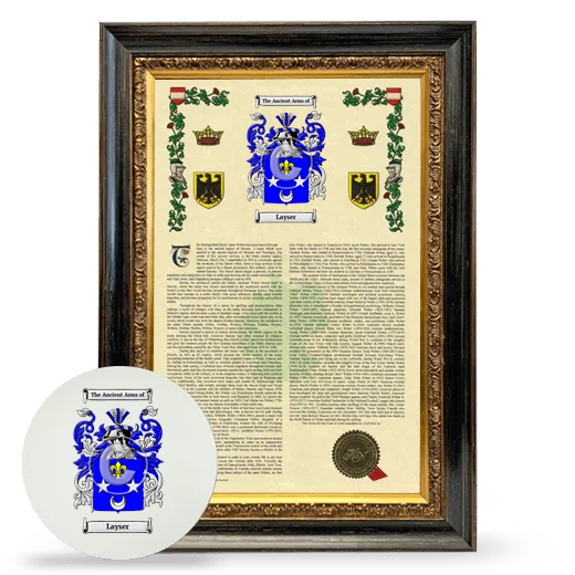 Layser Framed Armorial History and Mouse Pad - Heirloom