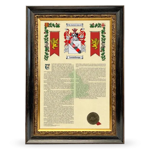 Lewinthrupp Armorial History Framed - Heirloom