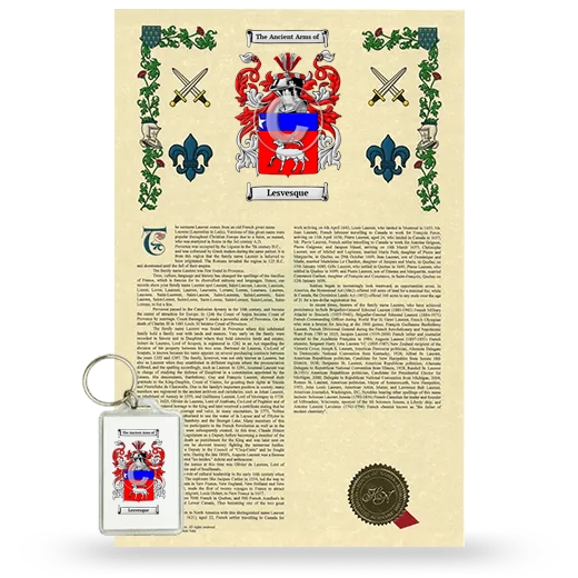 Lesvesque Armorial History and Keychain Package