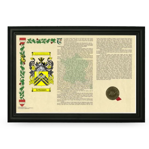 Levisonnes Armorial Landscape Framed - Black