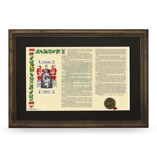 Flewass Deluxe Armorial Landscape Framed - Brown