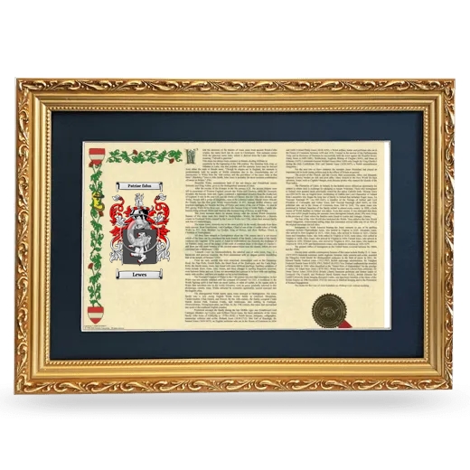 Lewes Deluxe Armorial Landscape Framed - Gold