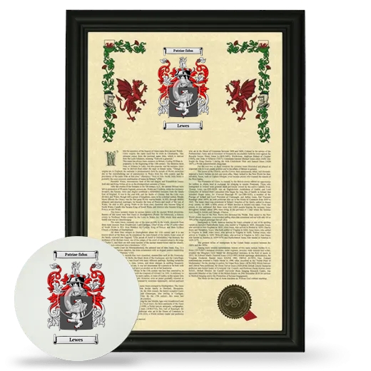 Lewes Framed Armorial History and Mouse Pad - Black