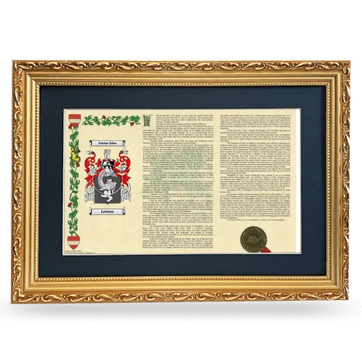 Lewess Deluxe Armorial Landscape Framed - Gold