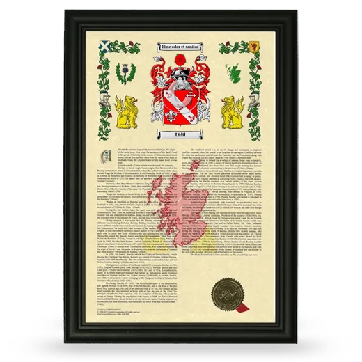 Lidil Armorial History Framed - Black