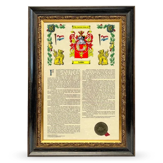 Leider Armorial History Framed - Heirloom