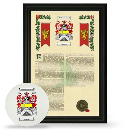 Lenacre Framed Armorial History and Mouse Pad - Black