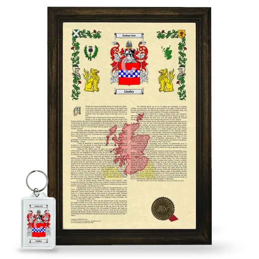 Lindzy Framed Armorial History and Keychain - Brown