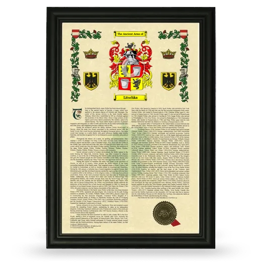 Litschka Armorial History Framed - Black