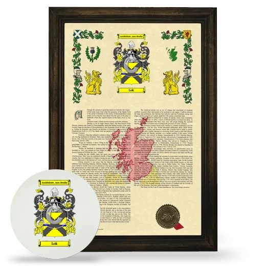 Lok Framed Armorial History and Mouse Pad - Brown